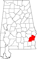 Map of Alabama showing Barbour County - Click on map for a greater detail.
