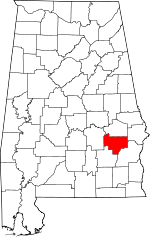 Map of Alabama showing Bullock County - Click on map for a greater detail.