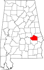 Map of Alabama showing Macon County - Click on map for a greater detail.