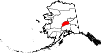 Map of Alaska showing Denali Borough - Click on map for a greater detail.