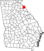 Map of Georgia showing Hart County - Click on map for a greater detail.
