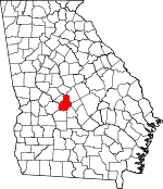 Map of Georgia showing Houston County - Click on map for a greater detail.