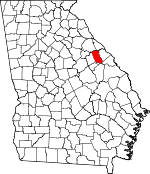 Map of Georgia showing McDuffie County - Click on map for a greater detail.