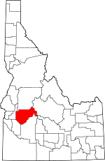 Map of Idaho showing Boise County - Click on map for a greater detail.