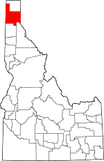 Map of Idaho showing Bonner County - Click on map for a greater detail.