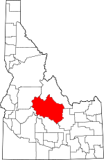 Map of Idaho showing Custer County - Click on map for a greater detail.
