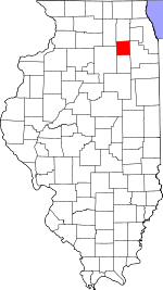 Map of Illinois showing Kendall County - Click on map for a greater detail.