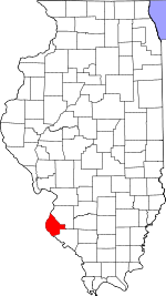 Map of Illinois showing Monroe County - Click on map for a greater detail.