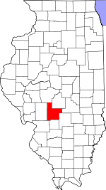 Map of Illinois showing Montgomery County - Click on map for a greater detail.