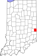 Map of Indiana showing Union County - Click on map for a greater detail.