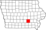 Map of Iowa showing Mahaska County - Click on map for a greater detail.
