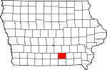 Map of Iowa showing Monroe County - Click on map for a greater detail.