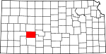 Map of Kansas showing Hodgeman County - Click on map for a greater detail.
