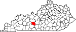 Map of Kentucky showing Edmonson County - Click on map for a greater detail.