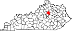 Map of Kentucky showing Fayette County - Click on map for a greater detail.