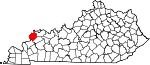 Map of Kentucky showing Union County - Click on map for a greater detail.