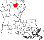 Map of Louisiana showing Ouachita Parish - Click on map for a greater detail.