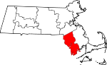 Map of Massachusetts showing Bristol County - Click on map for a greater detail.