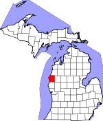 Map of Michigan showing Mason County - Click on map for a greater detail.