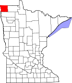 Map of Minnesota showing Kittson County - Click on map for a greater detail.