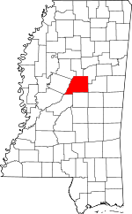 Map of Mississippi showing Attala County - Click on map for a greater detail.