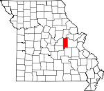 Map of Missouri showing Gasconade County - Click on map for a greater detail.