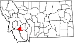 Map of Montana showing Silver Bow County - Click on map for a greater detail.