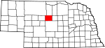 Map of Nebraska showing Blaine County - Click on map for a greater detail.