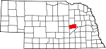 Map of Nebraska showing Nance County - Click on map for a greater detail.