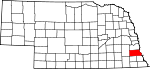 Map of Nebraska showing Otoe County - Click on map for a greater detail.