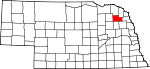 Map of Nebraska showing Wayne County - Click on map for a greater detail.