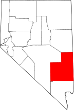 Map of Nevada showing Lincoln County - Click on map for a greater detail.