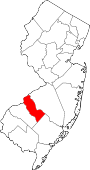 Map of New Jersey showing Camden County - Click on map for a greater detail.