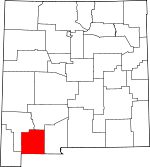 Map of New Mexico showing Luna County - Click on map for a greater detail.