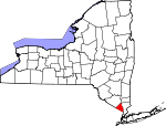 Map of New York showing Rockland County - Click on map for a greater detail.