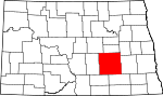Map of North Dakota showing Stutsman County - Click on map for a greater detail.