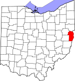 Map of Ohio showing Jefferson County - Click on map for a greater detail.