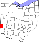 Map of Ohio showing Preble County - Click on map for a greater detail.