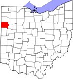 Map of Ohio showing Van Wert County - Click on map for a greater detail.