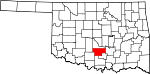 Map of Oklahoma showing Garvin County - Click on map for a greater detail.