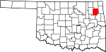 Map of Oklahoma showing Mayes County - Click on map for a greater detail.