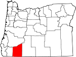 Map of Oregon showing Jackson County - Click on map for a greater detail.