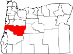 Map of Oregon showing Lane County - Click on map for a greater detail.