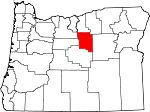 Map of Oregon showing Wheeler County - Click on map for a greater detail.