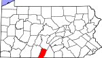 Map of Pennsylvania showing Fulton County - Click on map for a greater detail.