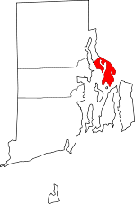 Map of Rhode Island showing Bristol County - Click on map for a greater detail.