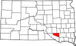 Map of South Dakota showing Douglas County - Click on map for a greater detail.