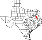 Map of Texas showing Cherokee County - Click on map for a greater detail.