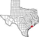 Map of Texas showing Matagorda County - Click on map for a greater detail.