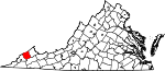 Map of Virginia showing Dickenson County - Click on map for a greater detail.